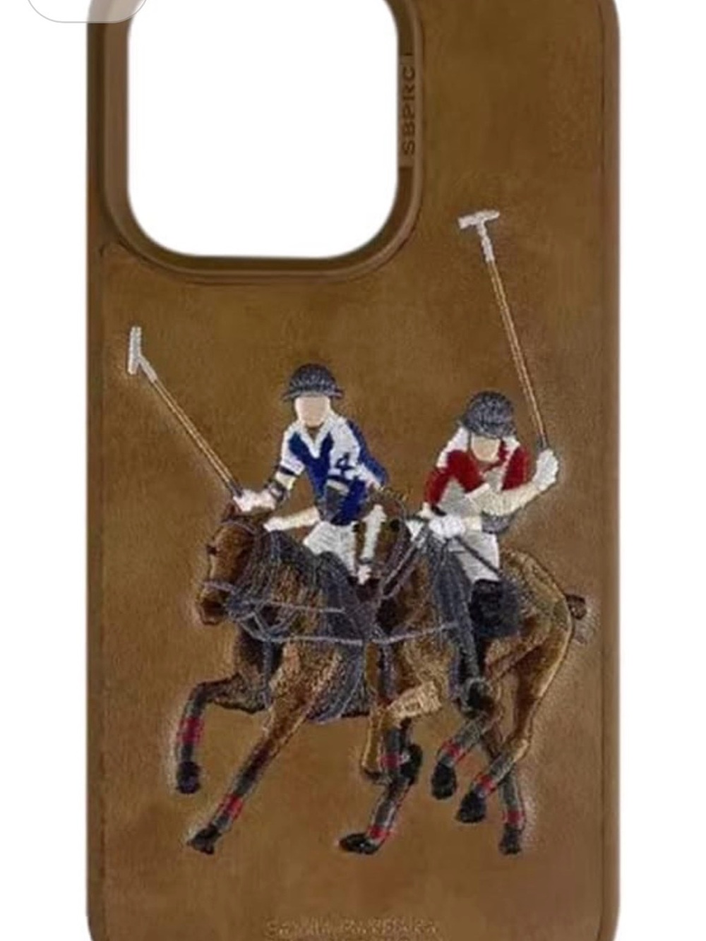 Santa Barbara Jockey Series Brown Polo Leather Back Case for iPhone 14 Pro Max - Picture 4 of 5